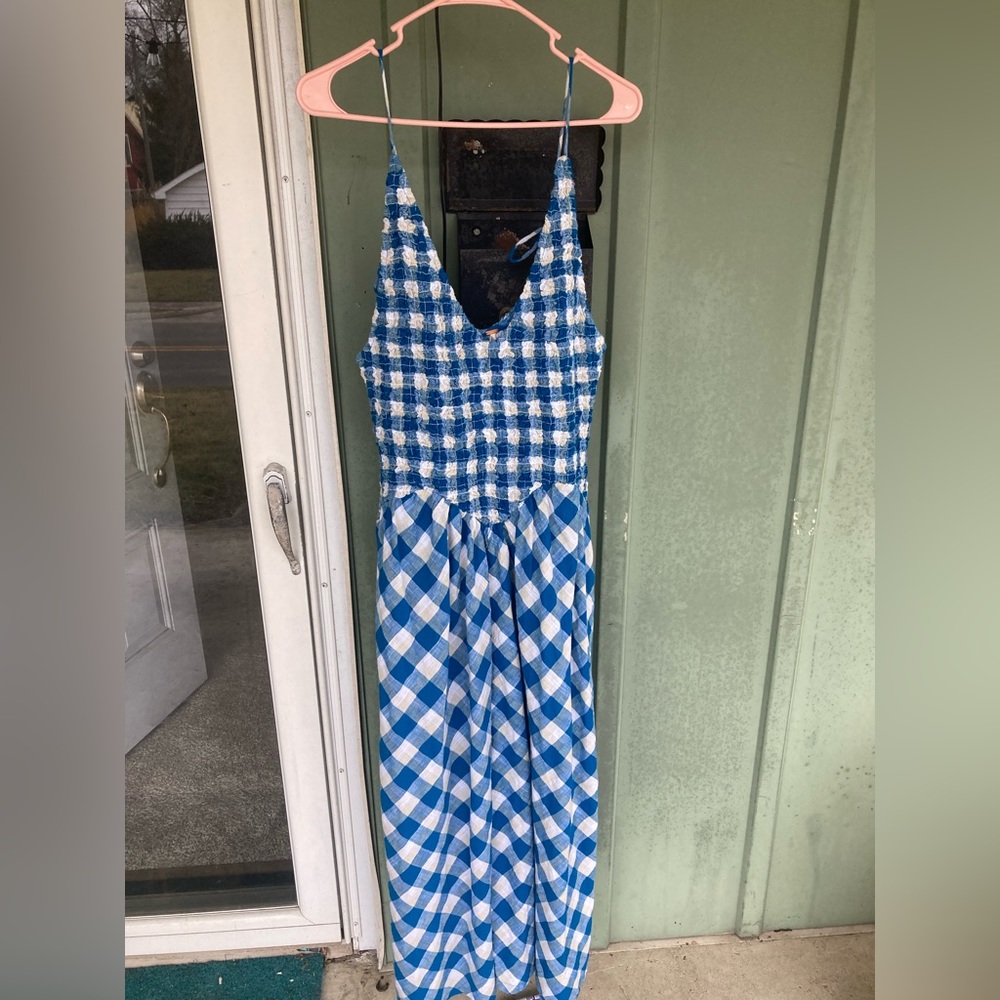 NWT Free People Vera Gingham Midi Dress